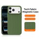 Husa compatibila cu iPhone 18 Pro, MagSafe, Design Woven, Soft Touch, Antisoc, Verde