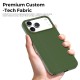 Husa compatibila cu iPhone 18 Pro, MagSafe, Design Woven, Soft Touch, Antisoc, Verde