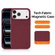 Husa compatibila cu iPhone 18 Pro, MagSafe, Design Woven, Soft Touch, Antisoc, Cherry Red