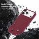 Husa compatibila cu iPhone 18 Pro, MagSafe, Design Woven, Soft Touch, Antisoc, Cherry Red