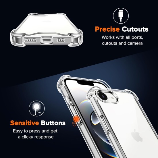 Husa Anti soc, transparenta compatibila cu IPhone 16e Husa Anti soc, transparenta compatibila cu IPhone 16e