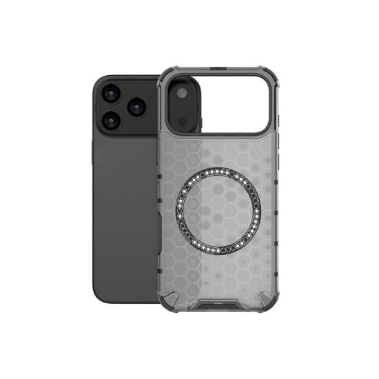 Husa compatibila cu IPhone 18 Pro Max cu protectie spate si margini anti-soc, Fumuriu – Model Fagure