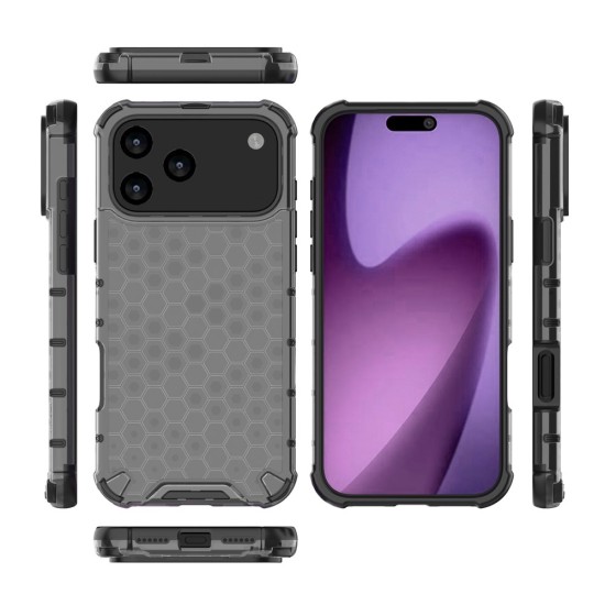 Husa compatibila cu IPhone 18 Pro Max cu protectie spate si margini anti-soc, Fumuriu – Model Fagure