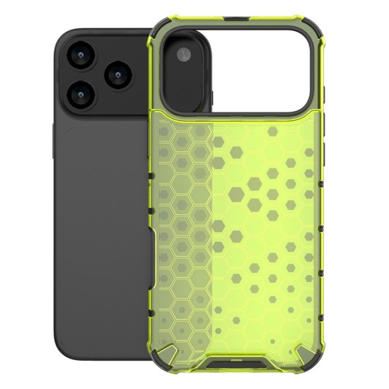 Husa compatibila cu IPhone 18 Pro Max cu protectie spate si margini anti-soc, Verde – Model Fagure Husa compatibila cu IPhone 18 Pro Max cu protectie spate si margini anti-soc, Verde – Model Fagure