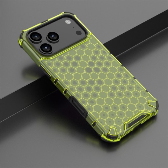 Husa compatibila cu IPhone 18 Pro Max cu protectie spate si margini anti-soc, Verde – Model Fagure Husa compatibila cu IPhone 18 Pro Max cu protectie spate si margini anti-soc, Verde – Model Fagure
