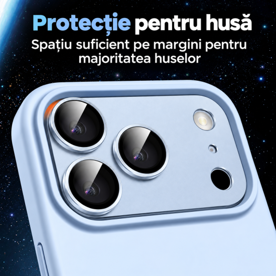 Folie Camera pentru IPhone 17 Pro Max, protectie metalica, Albastru Deschis