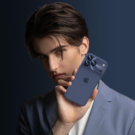 Folie Camera pentru IPhone 18 Pro max, protectie metalica, Albastru Inchis