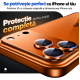 Folie Camera pentru IPhone 17 Pro Max, protectie metalica, Portocaliu