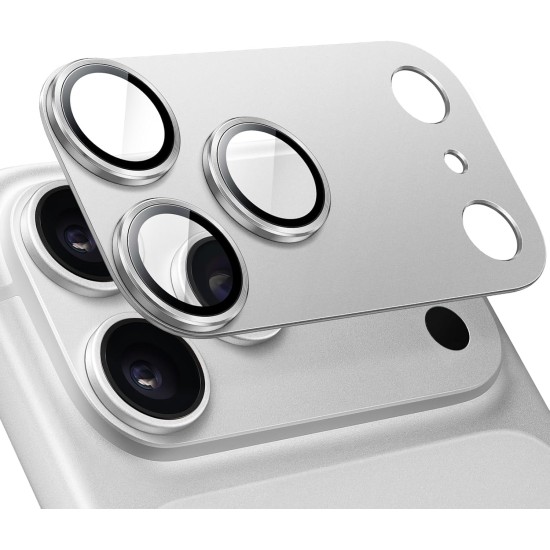 Folie Camera pentru IPhone 17 Pro Max, protectie metalica, Silver
