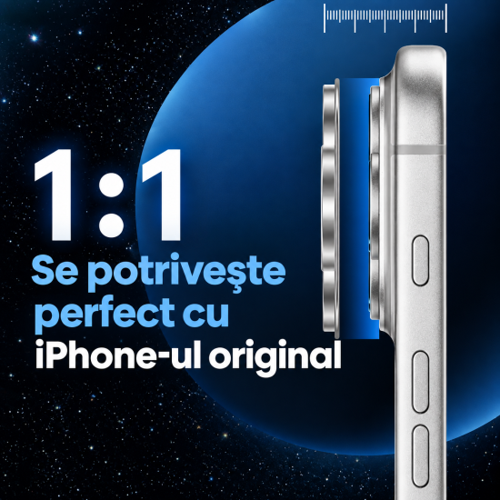 Folie Camera pentru IPhone 17 Pro Max, protectie metalica, Silver
