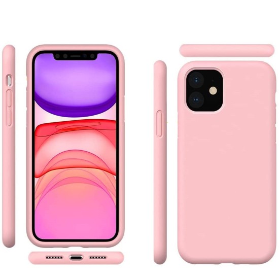 Husa silicon soft-touch compatibila cu Apple IPhone 11 Pro Max, Roz prafuit