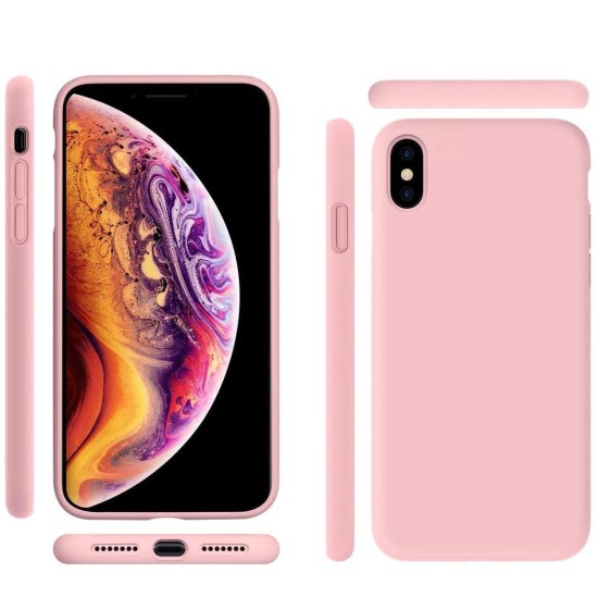 Husa Silicon Soft-Touch Compatibila Cu Apple IPhone X / Xs, Roz prafuit