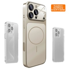 Husa Skin pentru Transformare iPhone 13 Pro Max in iPhone 17 Pro Max – Design Premium, Compatibil MagSafe, Culoare Gri Husa Skin pentru Transformare iPhone 13 Pro Max in iPhone 17 Pro Max – Design Premium, Compatibil MagSafe, Culoare Gri