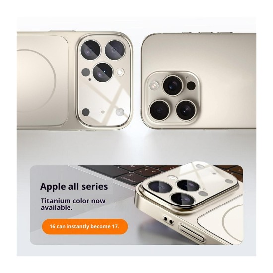 Husa Skin pentru Transformare iPhone 14 in iPhone 17 – Design Premium, Compatibil MagSafe, Culoare Silver