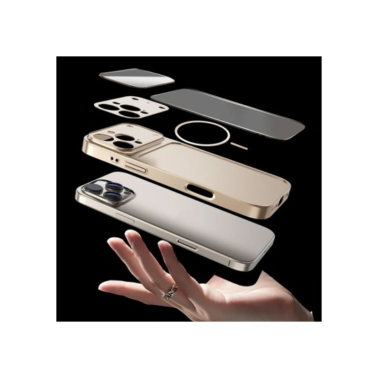 Husa Skin pentru Transformare iPhone 14 in iPhone 17 – Design Premium, Compatibil MagSafe, Culoare Silver