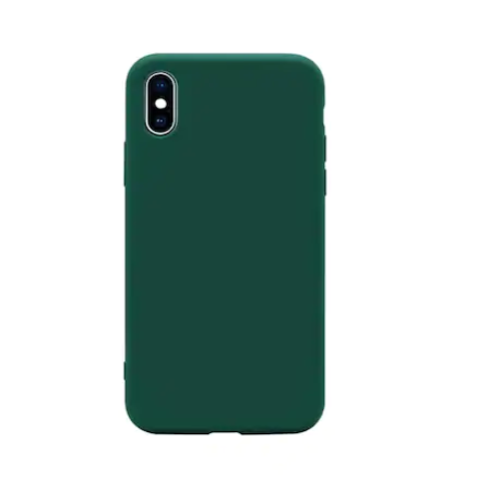 Husa silicon soft-touch compatibila cu Apple IPhone X / Xs, Dark Green