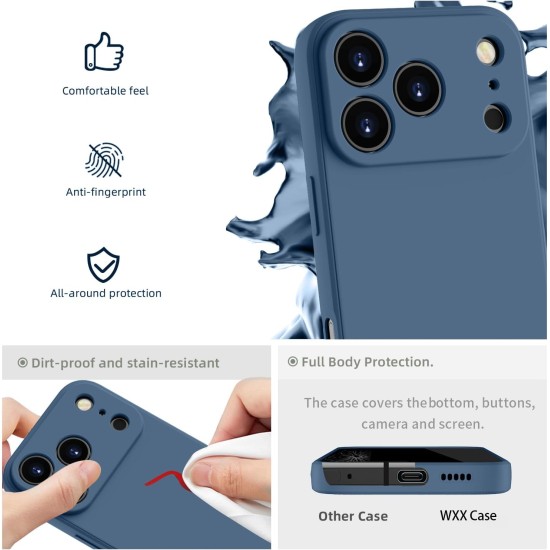 Husa Soft Touch, slim, ALC Mobile, anti soc, compatibila cu IPhone 17 Pro, Albastru Inchis Tpu Husa Soft Touch, slim, ALC Mobile, anti soc, compatibila cu IPhone 17 Pro, Albastru Inchis Tpu