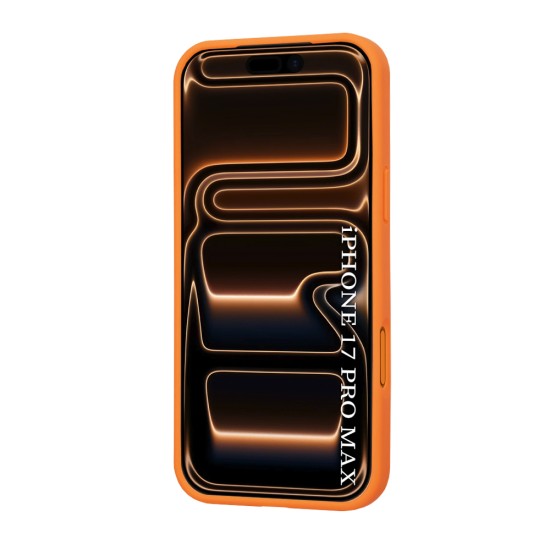 Husa Cristal Big Hole MagSafe pentru IPhone 17 Pro Max, protectie completa , contur Portocaliu