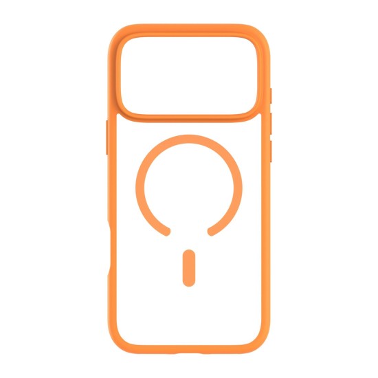 Husa Cristal Big Hole MagSafe pentru IPhone 17 Pro, protectie completa , contur Portocaliu