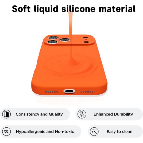 Husa Soft Touch, slim, ALC Mobile, anti soc, compatibila cu IPhone 17 Pro, Portocaliu Tpu Husa Soft Touch, slim, ALC Mobile, anti soc, compatibila cu IPhone 17 Pro, Portocaliu Tpu