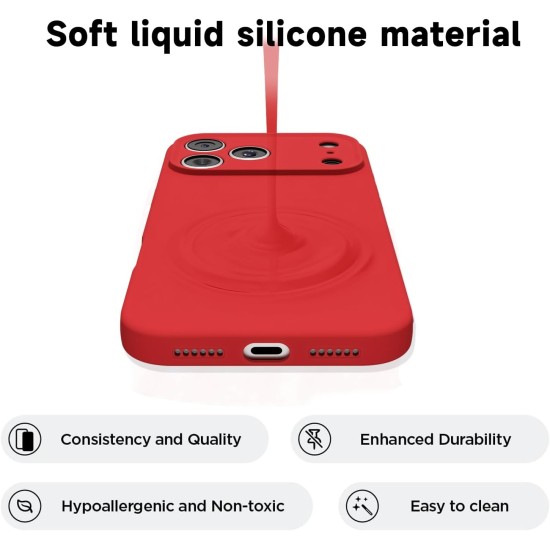Husa Soft Touch, slim, ALC Mobile, anti soc, compatibila cu IPhone 17 Pro, Rosu Tpu Husa Soft Touch, slim, ALC Mobile, anti soc, compatibila cu IPhone 17 Pro, Rosu Tpu