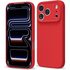 Husa Soft Touch, slim, ALC Mobile, anti soc, compatibila cu IPhone 17 Pro Max, Rosu Tpu