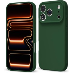 Husa Soft Touch, slim, ALC Mobile, anti soc, compatibila cu IPhone 17 Pro, Verde Inchis Tpu