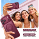 Husa Matte compatibil cu MagSafe pentru IPhone 18 Pro Max, protectie completa, contur Dark Cherry