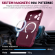 Husa Matte compatibil cu MagSafe pentru IPhone 18 Pro Max, protectie completa, contur Dark Cherry