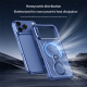 Husa pentru iPhone 18 Pro Max compatibila cu MagSafe Anti-Soc, Design Mesh, Inel Rotativ 360, Albastru