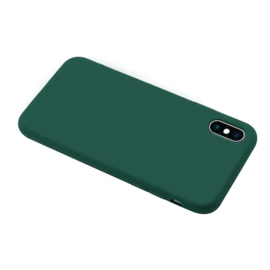 Husa silicon soft-touch compatibila cu Apple IPhone X / Xs, Dark Green