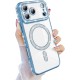 Husa compatibila cu IPhone 17 Pro, Compatibila cu MagSafe, Contur Albastru cu Pietre Husa compatibila cu IPhone 17 Pro, Compatibila cu MagSafe, Contur Albastru cu Pietre