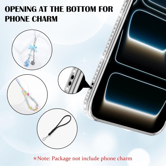 Husa compatibila cu IPhone 17 Pro, Compatibila cu MagSafe, Contur Silver cu Pietre Husa compatibila cu IPhone 17 Pro, Compatibila cu MagSafe, Contur Silver cu Pietre