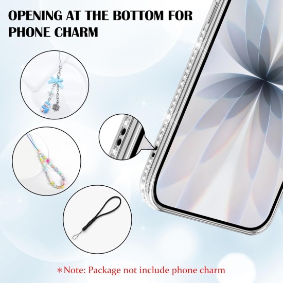 Husa compatibila cu IPhone 17, Compatibila cu MagSafe, Contur Silver cu Pietre Husa compatibila cu IPhone 17, Compatibila cu MagSafe, Contur Silver cu Pietre