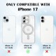 Husa compatibila cu IPhone 17, Compatibila cu MagSafe, Contur Silver cu Pietre Husa compatibila cu IPhone 17, Compatibila cu MagSafe, Contur Silver cu Pietre