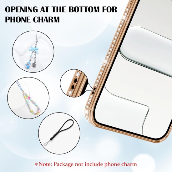 Husa compatibila cu IPhone 17 Air, Compatibila cu MagSafe, Contur Auriu cu Pietre Husa compatibila cu IPhone 17 Air, Compatibila cu MagSafe, Contur Auriu cu Pietre