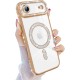 Husa compatibila cu IPhone 17 Air, Compatibila cu MagSafe, Contur Auriu cu Pietre Husa compatibila cu IPhone 17 Air, Compatibila cu MagSafe, Contur Auriu cu Pietre