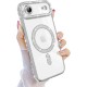 Husa compatibila cu IPhone 17 Air, Compatibila cu MagSafe, Contur Silver cu Pietre Husa compatibila cu IPhone 17 Air, Compatibila cu MagSafe, Contur Silver cu Pietre