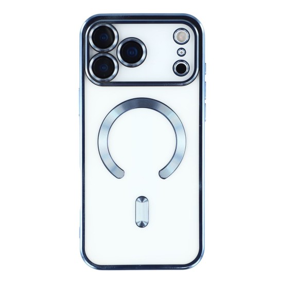 Husa compatibila cu IPhone 17 Pro Max, ALC MOBILE, pentru telefon mobil cu protectie pentru camera, Tehnologie MagSafe, rezistenta la socuri, contur Albastru