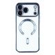 Husa compatibila cu IPhone 17 Pro Max, ALC MOBILE, pentru telefon mobil cu protectie pentru camera, Tehnologie MagSafe, rezistenta la socuri, contur Albastru