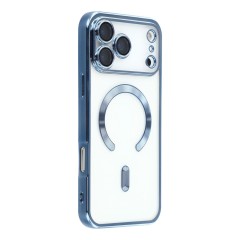 Husa compatibila cu IPhone 17 Pro Max, ALC MOBILE, pentru telefon mobil cu protectie pentru camera, Tehnologie MagSafe, rezistenta la socuri, contur Albastru