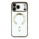 Husa compatibila cu IPhone 17 Pro Max, ALC MOBILE, pentru telefon mobil cu protectie pentru camera, Tehnologie MagSafe, rezistenta la socuri, contur Gold