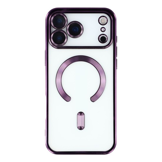 Husa compatibila cu IPhone 17 Pro, ALC MOBILE, pentru telefon mobil cu protectie pentru camera, Tehnologie MagSafe, rezistenta la socuri, contur Mov