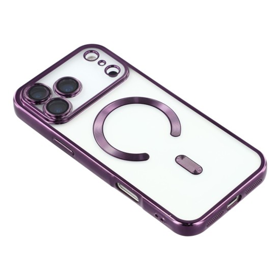 Husa compatibila cu IPhone 17 Pro, ALC MOBILE, pentru telefon mobil cu protectie pentru camera, Tehnologie MagSafe, rezistenta la socuri, contur Mov