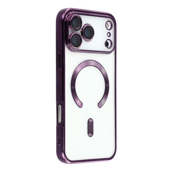 Husa compatibila cu IPhone 17 Pro, ALC MOBILE, pentru telefon mobil cu protectie pentru camera, Tehnologie MagSafe, rezistenta la socuri, contur Mov