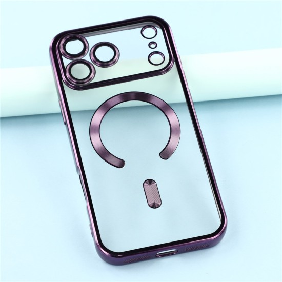 Husa compatibila cu IPhone 17 Pro, ALC MOBILE, pentru telefon mobil cu protectie pentru camera, Tehnologie MagSafe, rezistenta la socuri, contur Mov