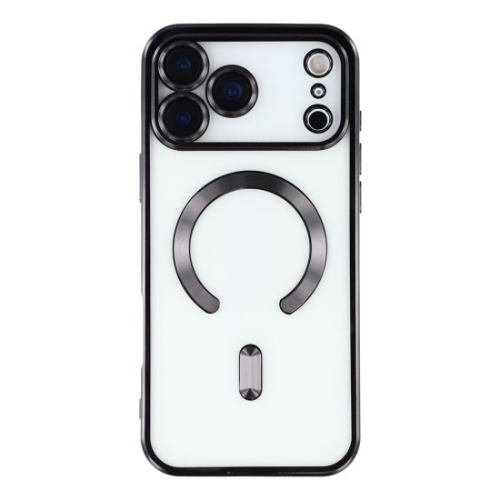 Husa compatibila cu IPhone 17 Pro, ALC MOBILE, pentru telefon mobil cu protectie pentru camera, Tehnologie MagSafe, rezistenta la socuri, contur Negru