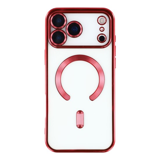 Husa compatibila cu IPhone 17 Pro Max, ALC MOBILE, pentru telefon mobil cu protectie pentru camera, Tehnologie MagSafe, rezistenta la socuri, contur Rosu