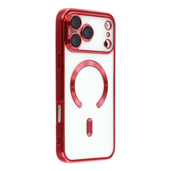 Husa compatibila cu IPhone 17 Pro Max, ALC MOBILE, pentru telefon mobil cu protectie pentru camera, Tehnologie MagSafe, rezistenta la socuri, contur Rosu