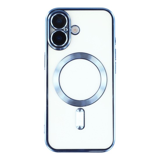 Husa compatibila cu IPhone 17, ALC MOBILE, pentru telefon mobil cu protectie pentru camera, Tehnologie MagSafe, rezistenta la socuri, contur Albastru